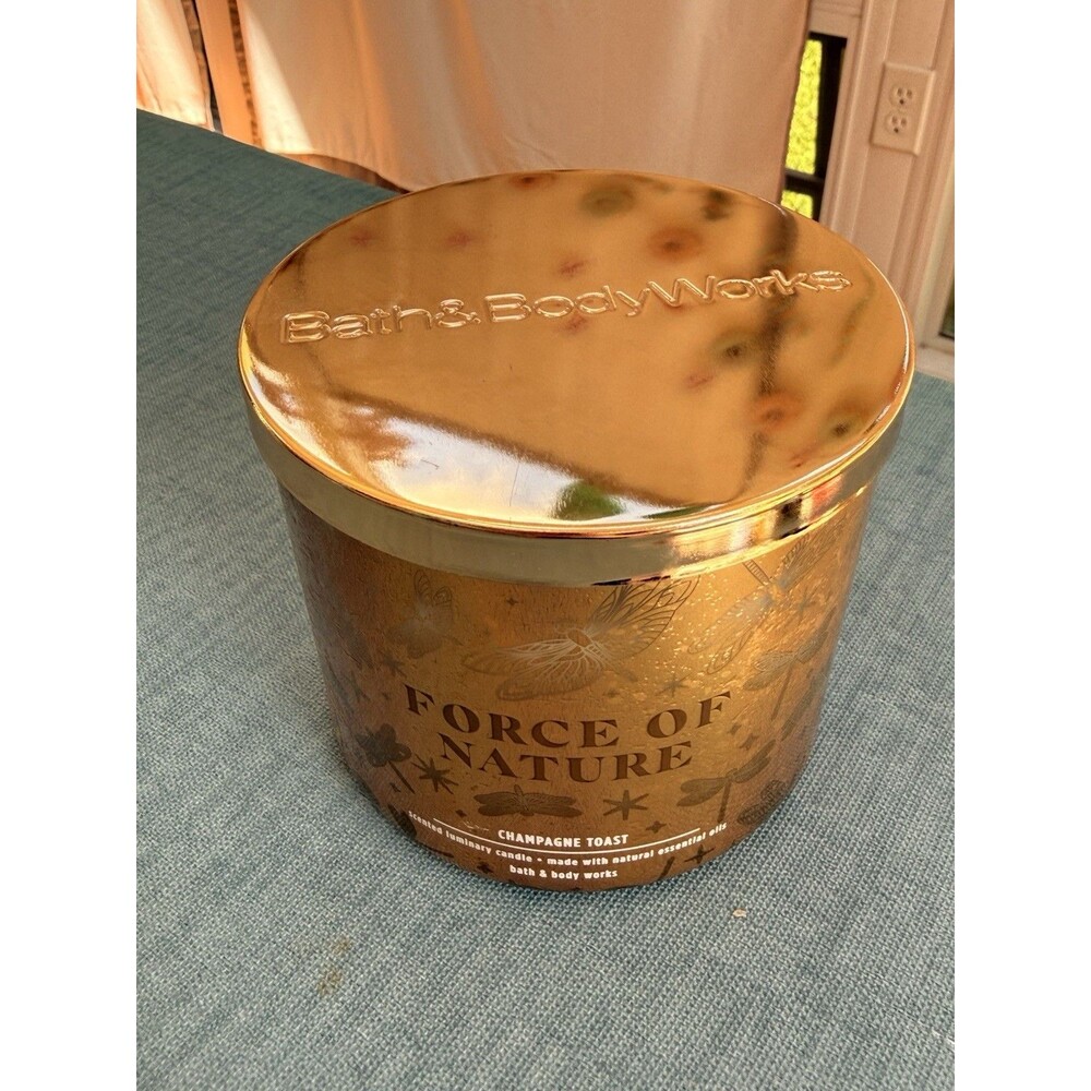 Bath Body Works Force of Nature Dragonfly Gold Luminary 3-wick Candle 14.5oz - Picture 4 of 5